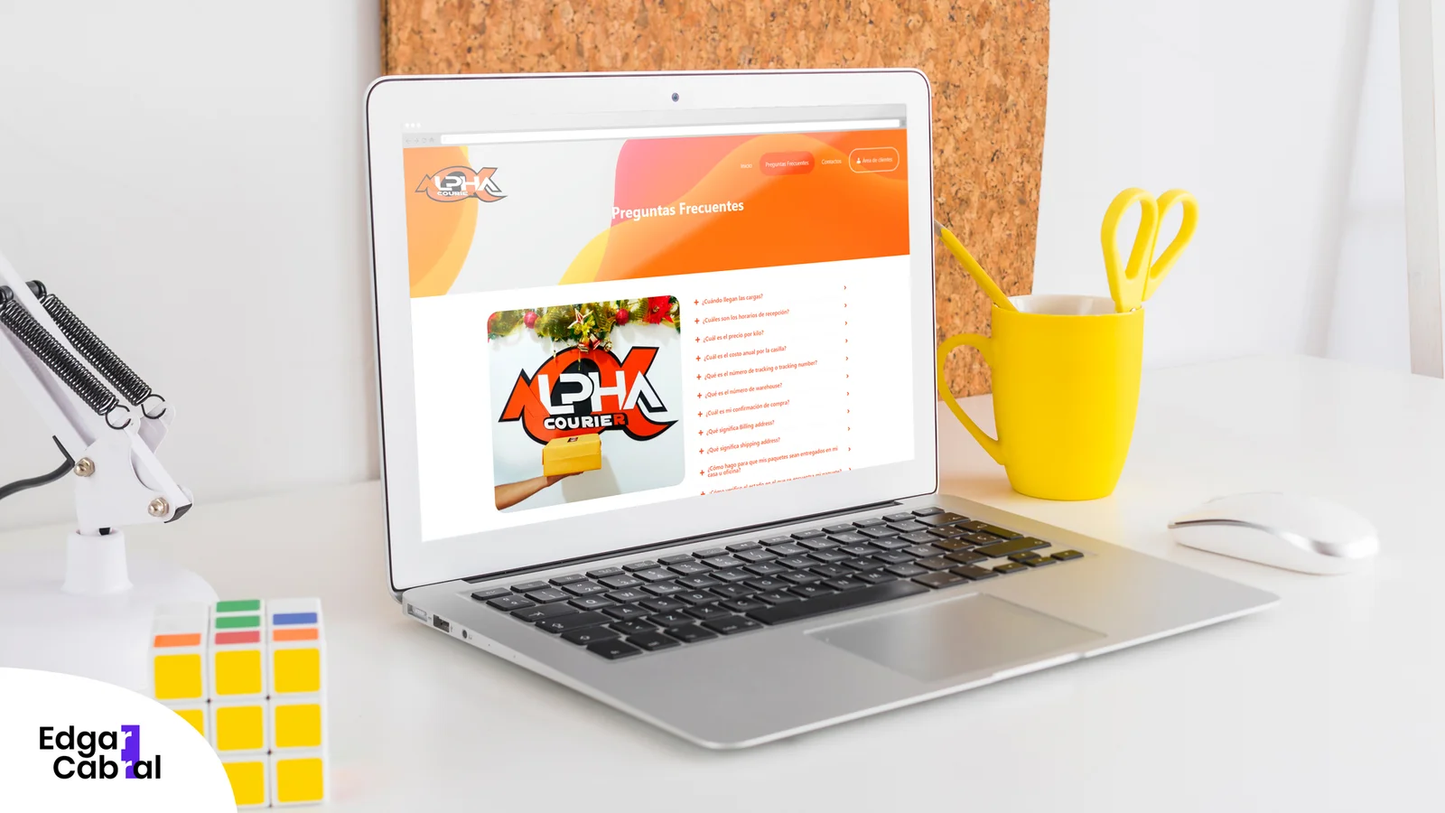 Sección de preguntas frecuentes del sitio web de AlphaCourier