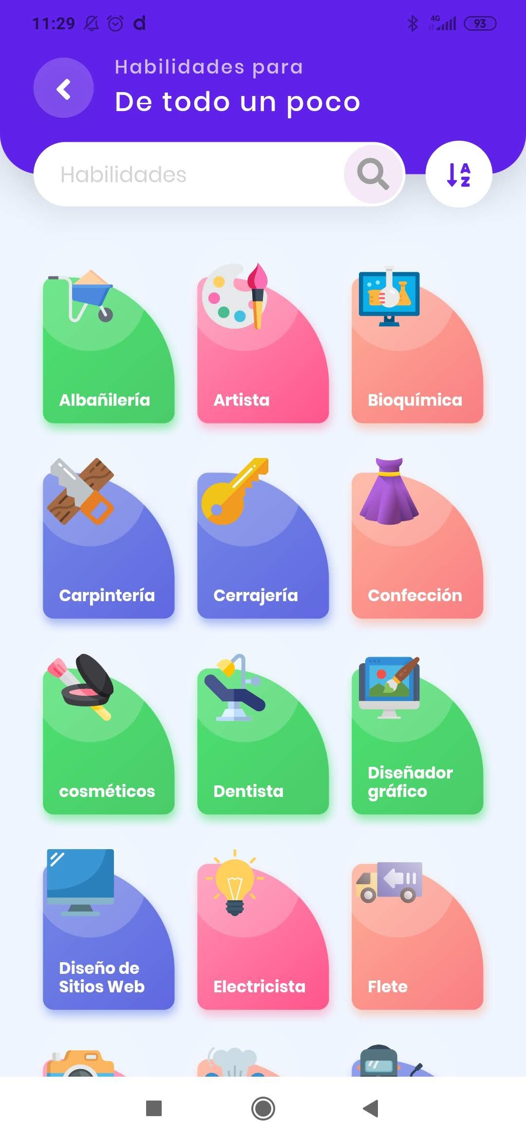 Catálogo de habilidades y oficios de App Mbarete