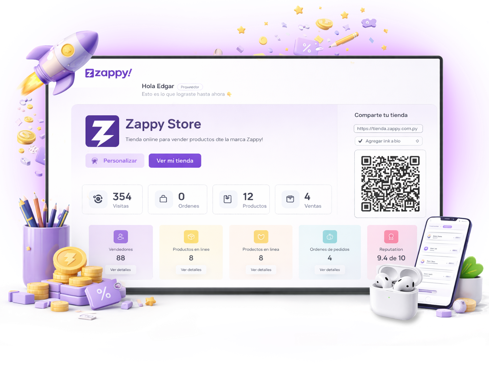 Presentación oficial de Zappy con su panel de gestión y tienda online